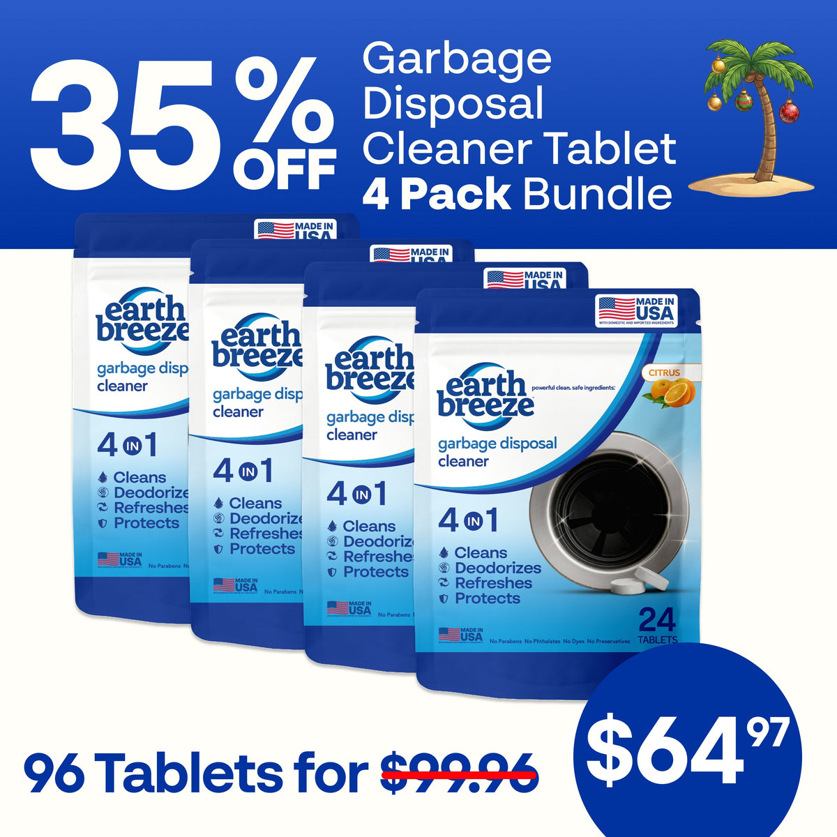 Garbage Disposal Cleaner Tablets - 4 Pack
